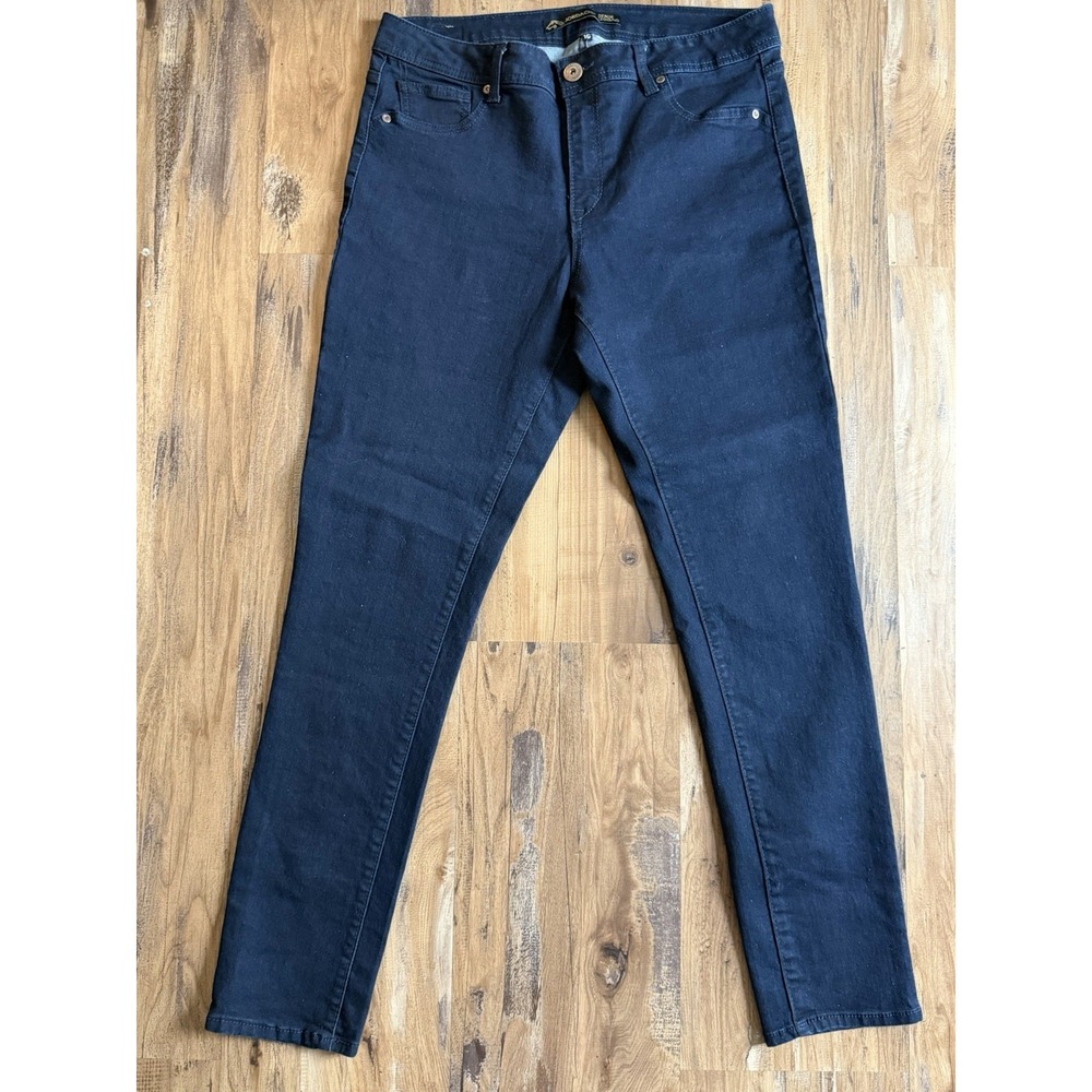 Jordache Women's High Rise Denim Leggings Straight Leg Dark Wash Size 16